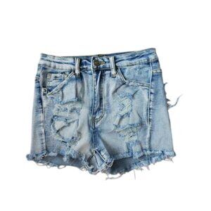 Nature Size XS Ripped Distressed STRETCH Denim High Rise Jean Shorts
